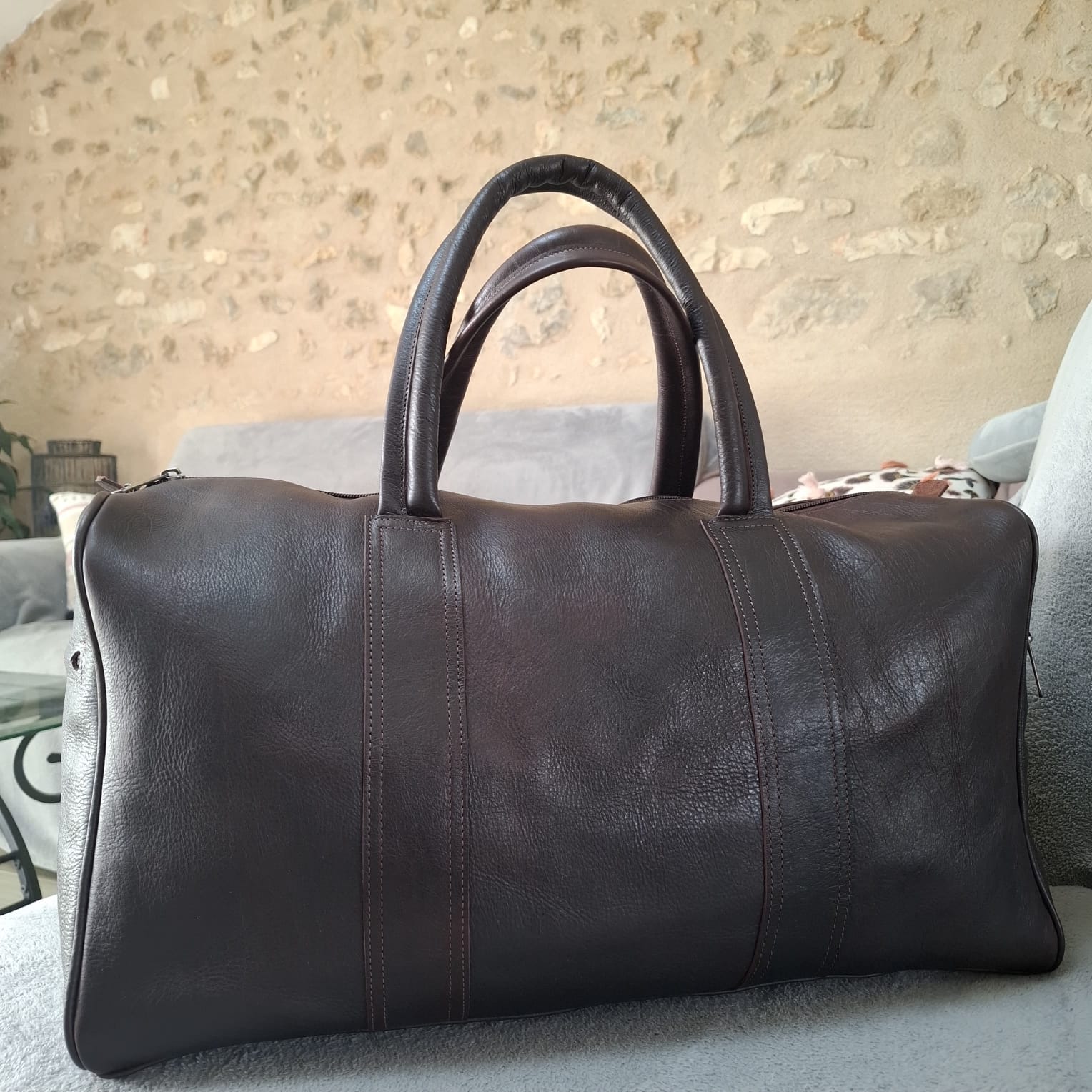 sac voyage cabine cuir marron foncé