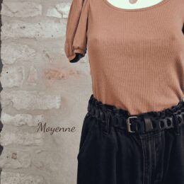 Ceinture tressée en cuir noir