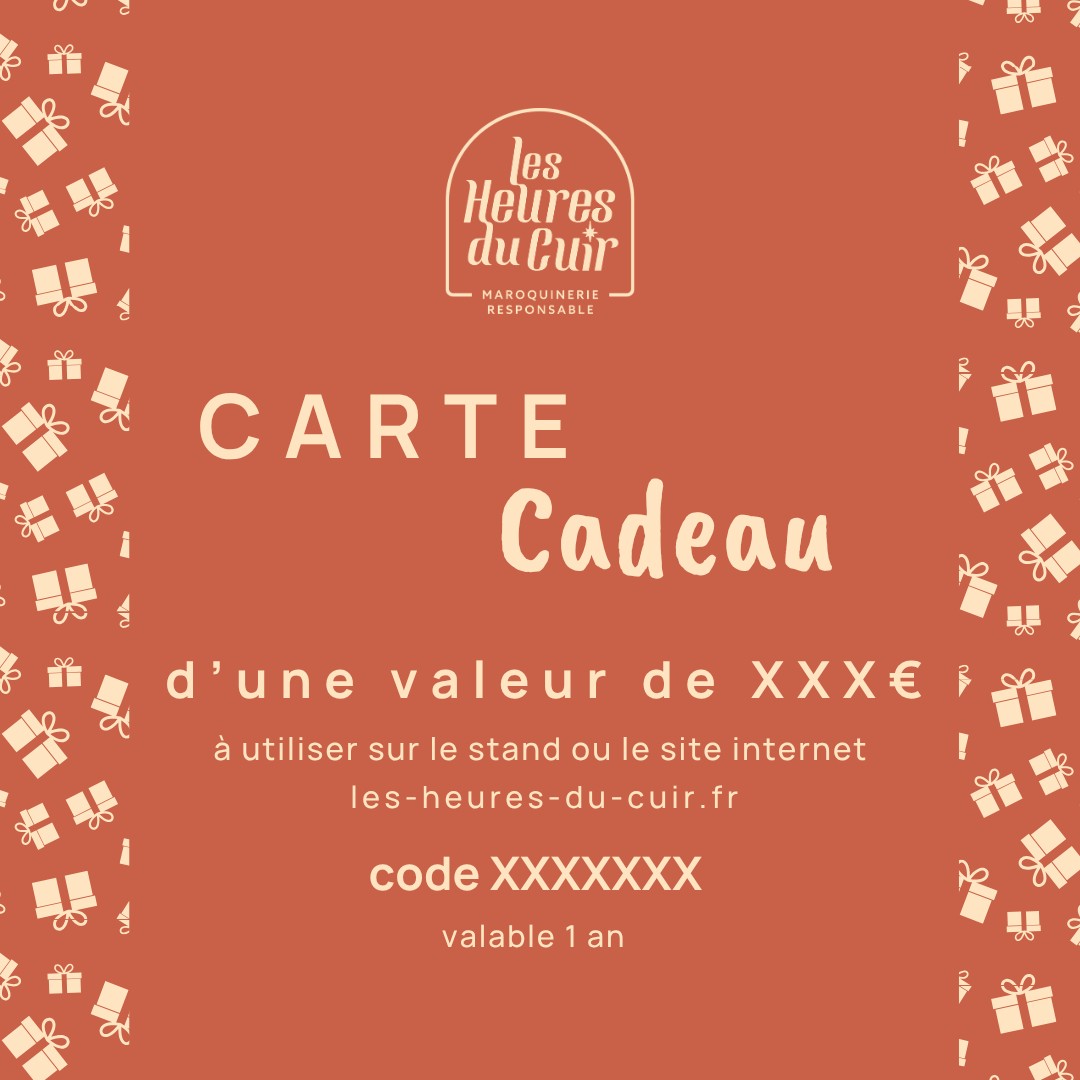 Carte cadeau Les Heures du Cuir – à utiliser sur le stand ou sur les-heures-du-cuir.fr
