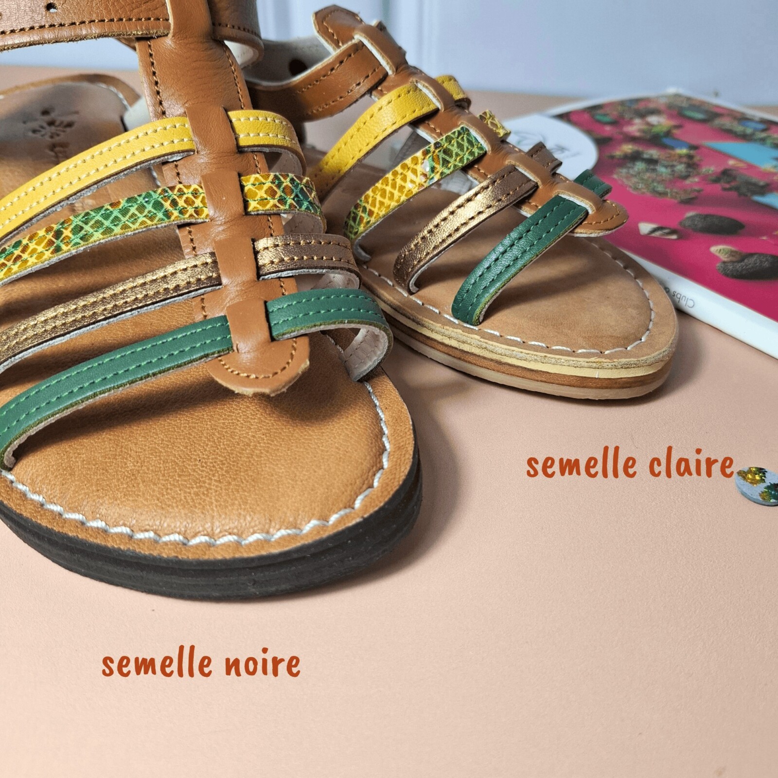choix de la semelle pour modèle sandales tutti frutti